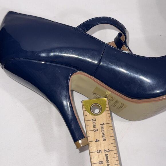 Journee Collection Old Money Business Casual Formal T Strap Stiletto Blue Pumps - Picture 14 of 15